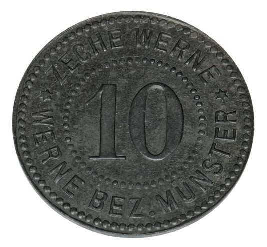 10 fenigów Munster Zeche Werne / Werne Bez. Munster