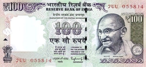 Indie 100 rupii Mahatma Ghandi 2016 P-105