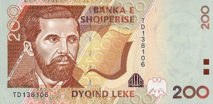 Albania 200 leke Naim Frashieri 2001 P-67a