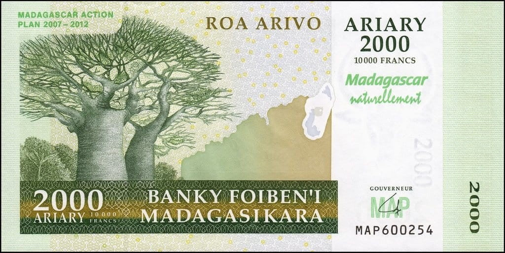 Madagaskar 2000 ariary MAP 2007 P-93