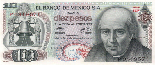 Meksyk 10 Peso Katedra 1977 P-63i