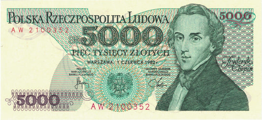 PRL 5000 zł Fryderyk Chopin 1982 P-150a AW