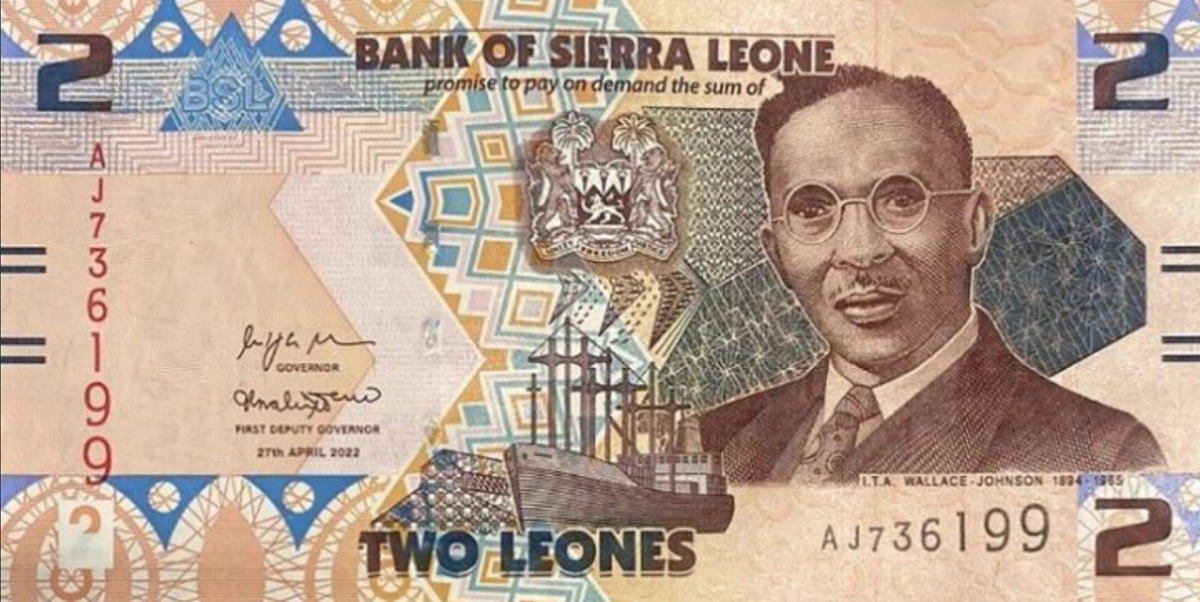 Sierra Leone 2 le Wallace Johnson 2022 P-35