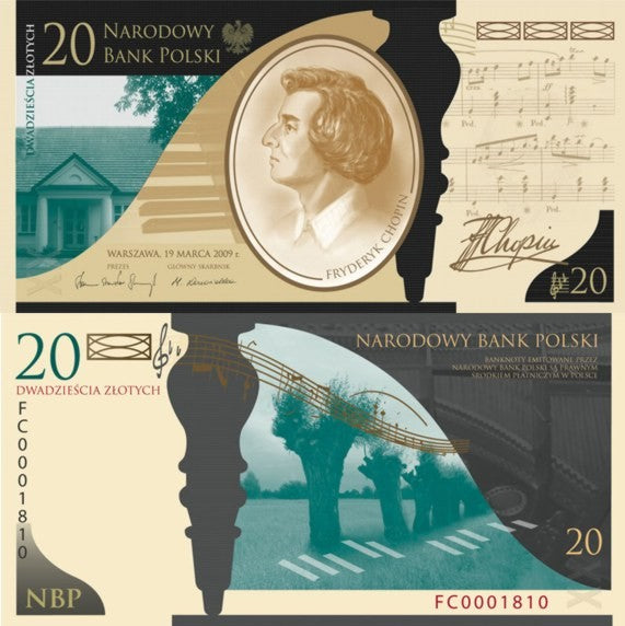 Banknot 20 zł Fryderyk Chopin 2010 65533
