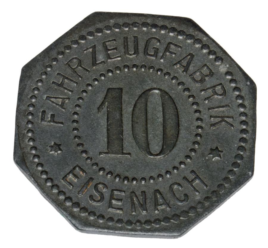 10 fenigów Eisenach fabryka pojazdów