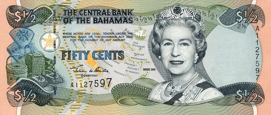 Bahamy 1/2 $ Rynek 2001 P-68