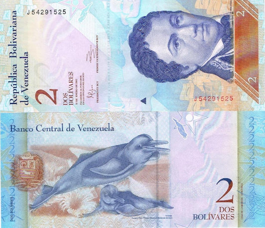 Wenezuela 2 Boliwary Delfiny P-88
