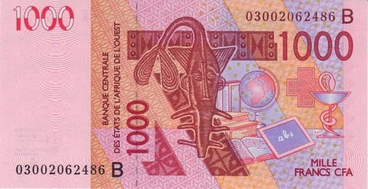 Benin - Banknoty Afryka zachodnia 1000 fr Wielbłądy 2003