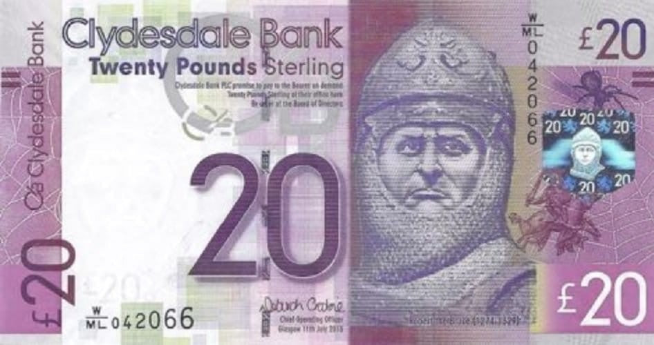 Szkocja 20 funtów Robert Bruce 2015 P-229 Kd
